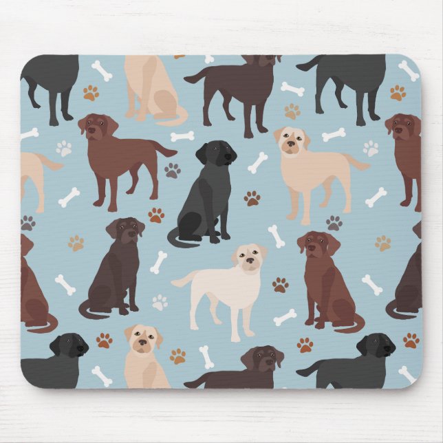 Labrador Retriever Paws and Bones Mousepad (Vorne)
