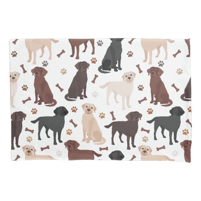 Labrador Retriever Paws and Bones Pillow Case Kissenbezug (Vorderseite)