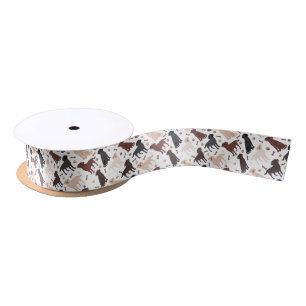 Labrador Retriever Paws and Bones Satin Ribbon Satinband