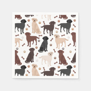 Labrador Retriever Paws and Bones Serviette