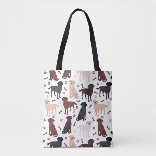 Labrador Retriever Paws and Bones Tote Bag (Vorderseite)