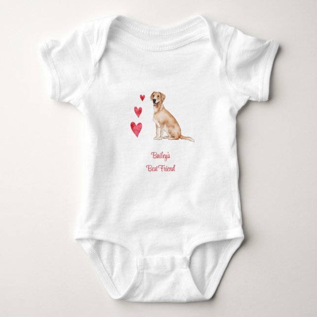 Labrador Retriever Personalisiert Best Friend Baby Strampler (Vorderseite)