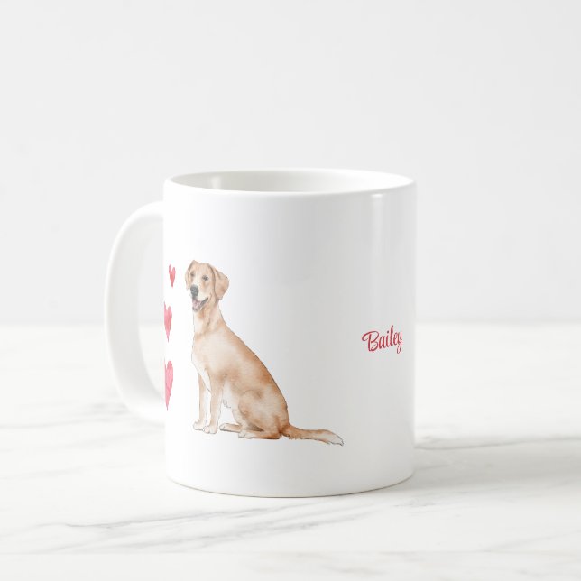 Labrador Retriever Personalisiert Hund Kaffeetasse (Vorderseite Links)