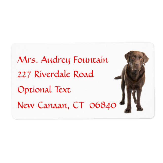 Labrador Retriever Personalisiert Name Address Lab (Vorne)