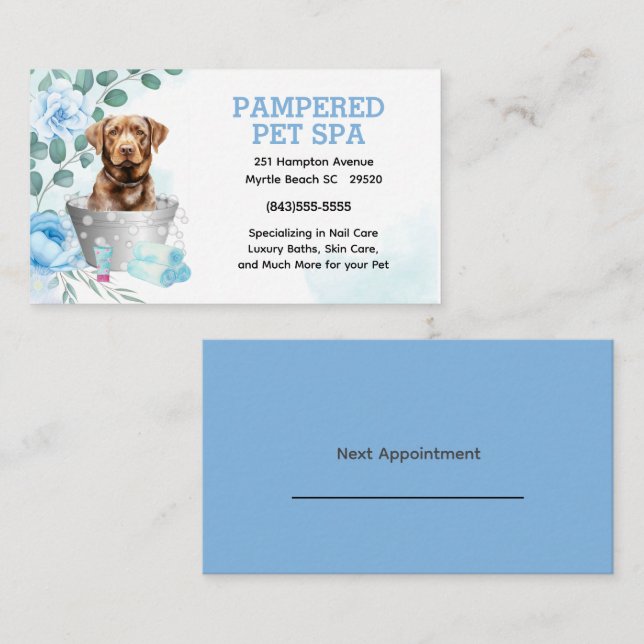 Labrador Retriever Pet Groomer Wellness-Center Ern Visitenkarte (Vorne/Hinten)