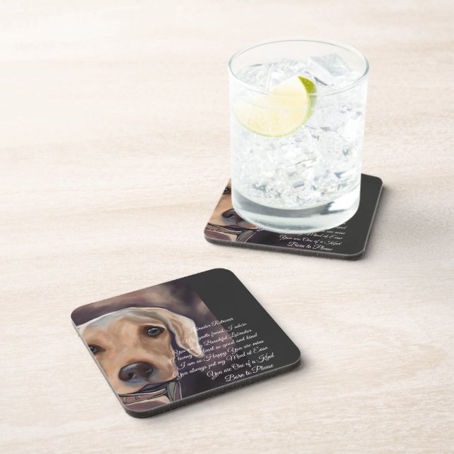 Labrador Retriever Poetry Getränkeuntersetzer (Rechte Seite)