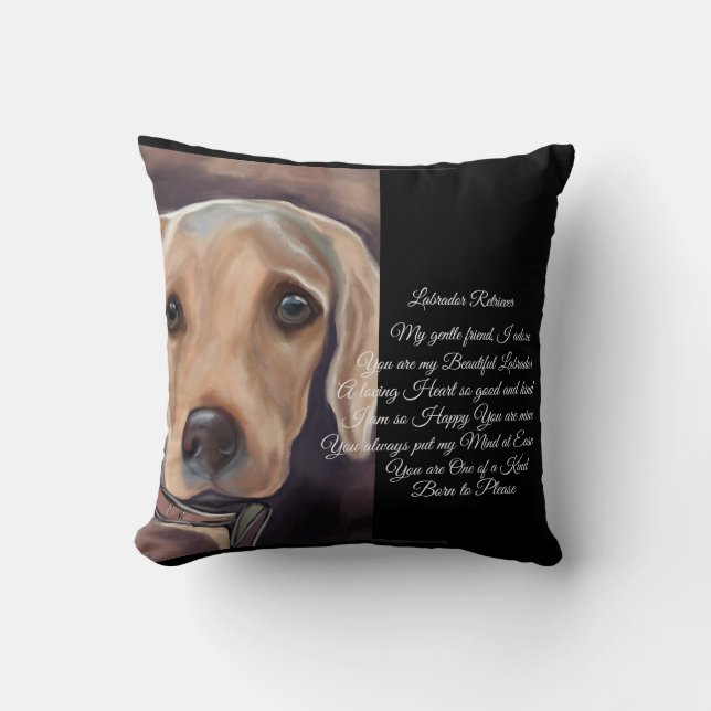 Labrador Retriever Poetry Kissen (Vorderseite)