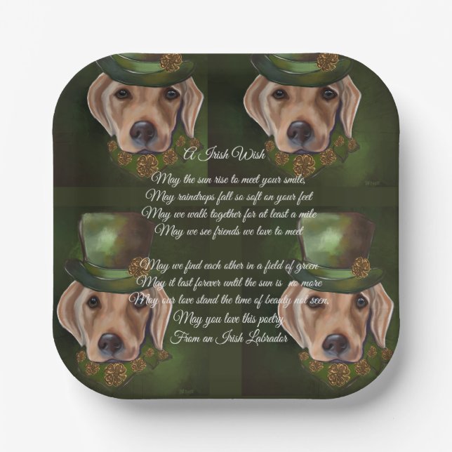 Labrador Retriever Poetry Pappteller (Vorderseite)