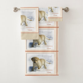 Labrador Retriever Puppy Christmas Badhandtuch Set
