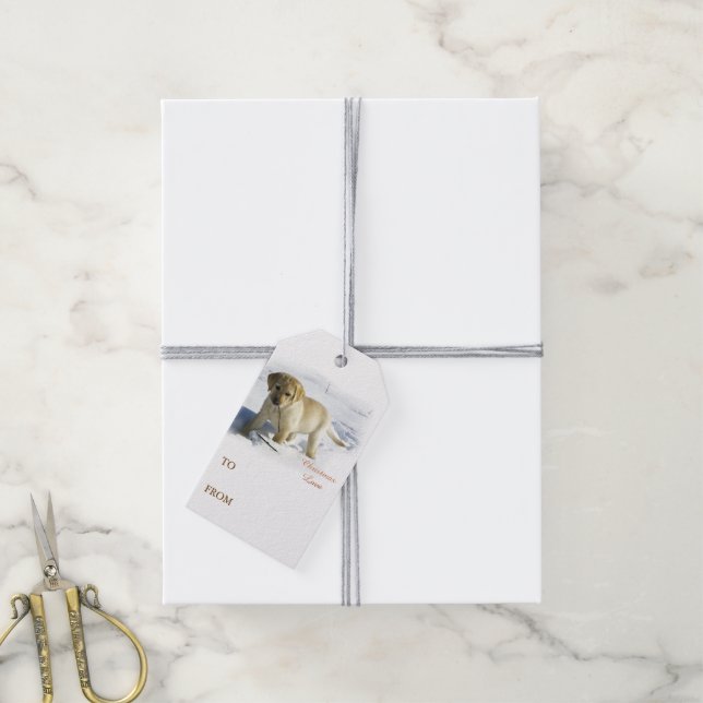 Labrador Retriever Puppy Christmas Geschenkanhänger (Mit Garn)