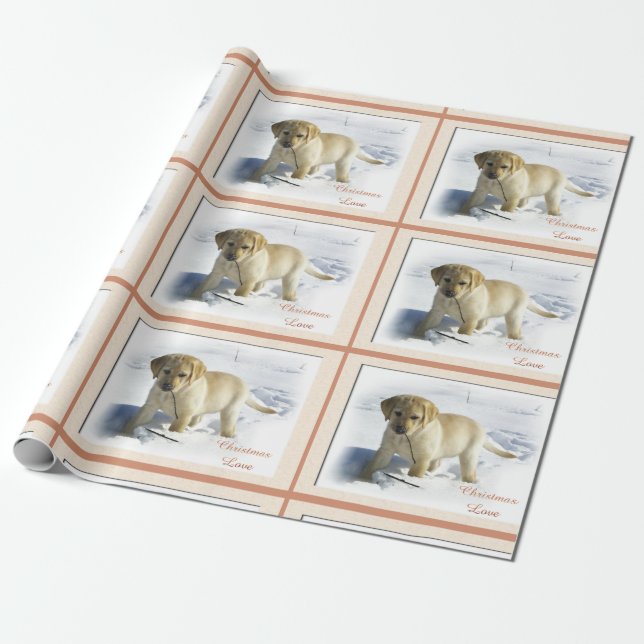 Labrador Retriever Puppy Christmas Geschenkpapier (Ungerollt)