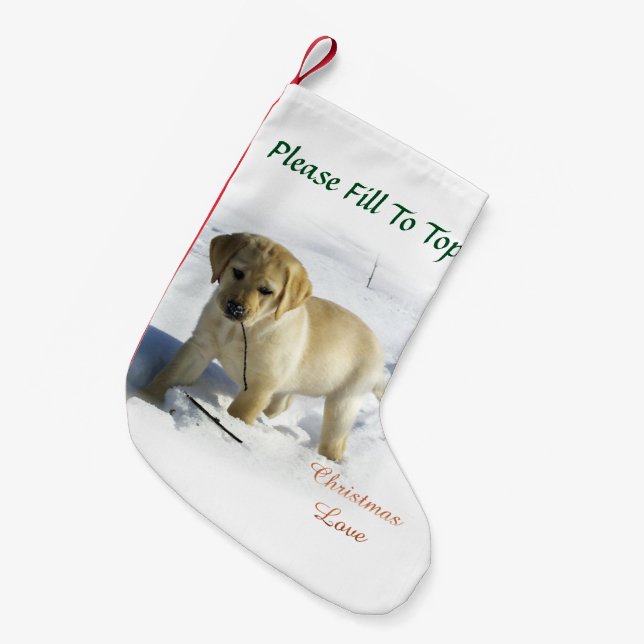 Labrador Retriever Puppy Christmas Kleiner Weihnachtsstrumpf (Vorderansicht (hängend))