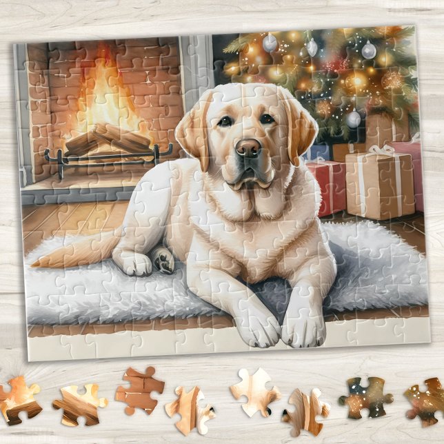 Labrador Retriever Puppy Dog Gelbe Labrador Weihna Puzzle (Von Creator hochgeladen)