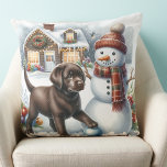 Labrador Retriever Puppy Dog Snowman Weihnachten Kissen<br><div class="desc">Das Labrador Retriever Weihnachtskissen - das ist die perfekte Ergänzung zu Ihrer Feriendekoration! Diese Kissen sind in schwarzem, gelbem oder schokoladenbraunem Labrador erhältlich und sind ein Muss für jeden Hundefreund. Wählen Sie aus gemütlichen Kaminszenen, fröhlichen Welpen im Schnee oder festlichen Hunden, um Ihren Lebensraum warm und einladend zu machen. Diese...</div>