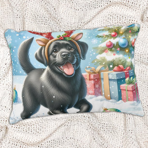 Labrador Retriever Puppy Doppy Christmas Scene Zierkissen