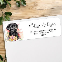 Labrador Retriever Puppy Dove Floral Rücksendeadre