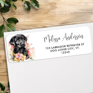 Labrador Retriever Puppy Dove Floral Rücksendeadre