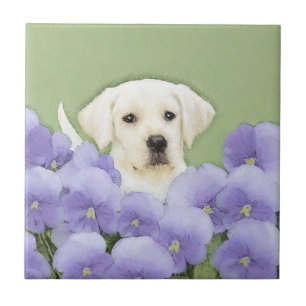 Labrador Retriever Puppy Painting Original Dog Art Fliese