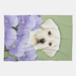 Labrador Retriever Puppy Painting Original Dog Art Geschirrtuch