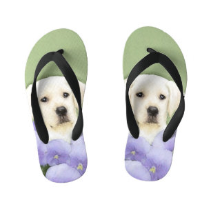 Labrador Retriever Puppy Painting Original Dog Art Kinderbadesandalen