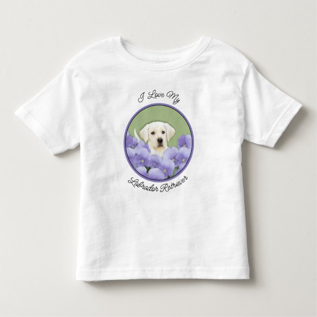 Labrador Retriever Puppy Painting Original Dog Art Kleinkind T-shirt (Vorderseite)