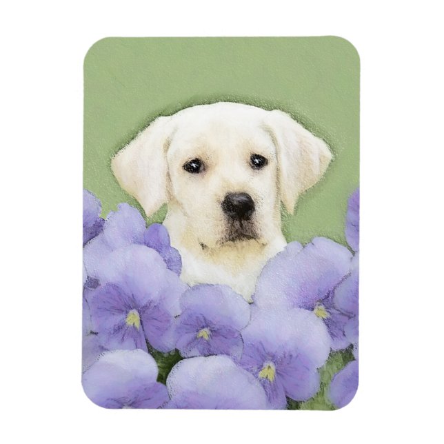 Labrador Retriever Puppy Painting Original Dog Art Magnet (Vertikal)