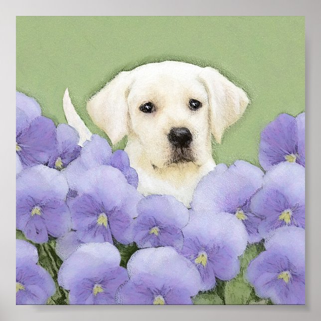 Labrador Retriever Puppy Painting Original Dog Art Poster (Vorne)