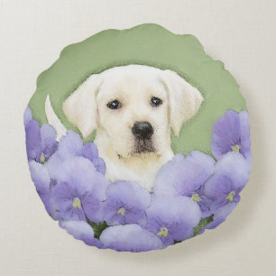 Labrador Retriever Puppy Painting Original Dog Art Rundes Kissen