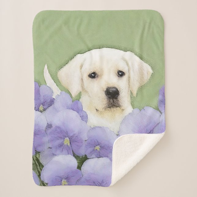 Labrador Retriever Puppy Painting Original Dog Art Sherpadecke (Vorderseite)