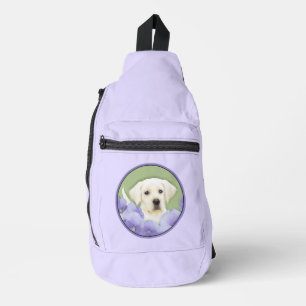 Labrador Retriever Puppy Painting Yellow Dog Art Crossbody Bag