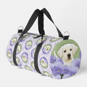 Labrador Retriever Puppy Painting Yellow Dog Art Duffle Bag