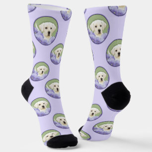Labrador Retriever Puppy Painting Yellow Dog Art Socken