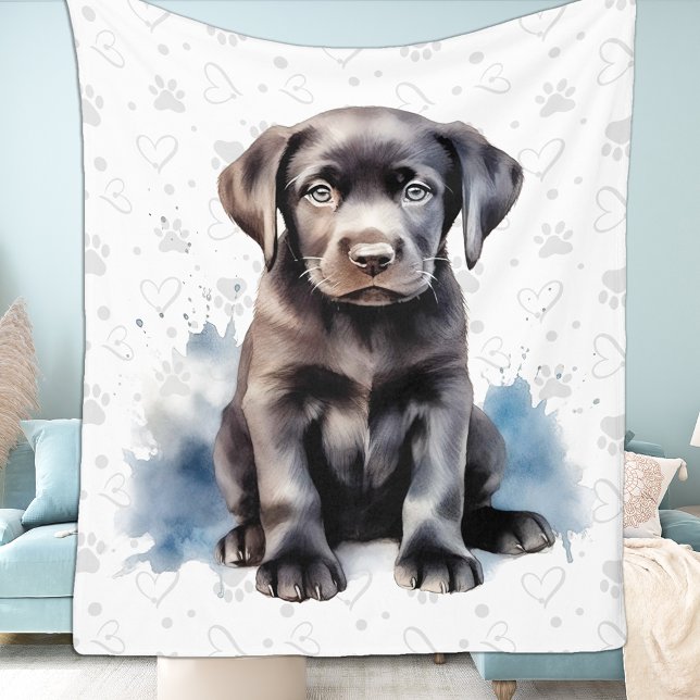 Labrador Retriever Puppy Paw Prints Dog Lover Fleecedecke (Von Creator hochgeladen)