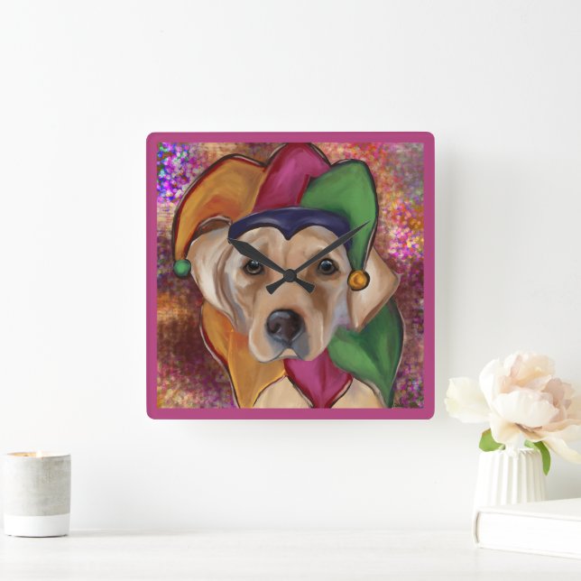 LABRADOR RETRIEVER QUADRATISCHE WANDUHR (Zuhause)