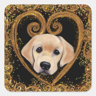 Labrador Retriever Quadratischer Aufkleber