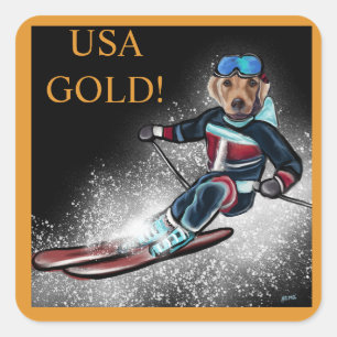 LABRADOR RETRIEVER  QUADRATISCHER AUFKLEBER