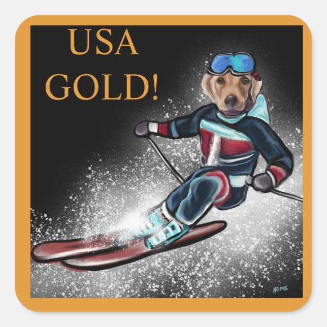 LABRADOR RETRIEVER  QUADRATISCHER AUFKLEBER (Vorderseite)