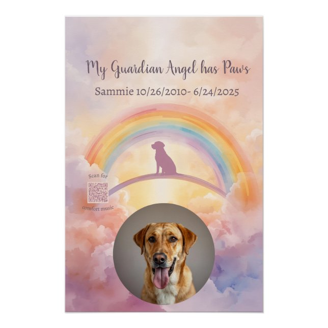 Labrador Retriever Rainbow Bridge Memorial Poster (Vorderseite)