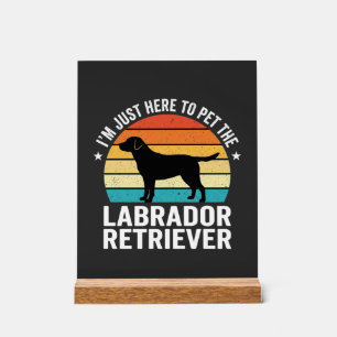 Labrador Retriever Retro Hund Streicheln Acrylschild