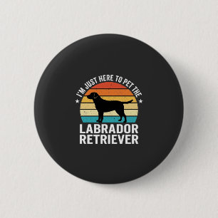 Labrador Retriever Retro Hund Streicheln Button