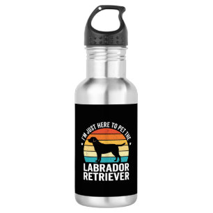Labrador Retriever Retro Hund Streicheln Edelstahlflasche