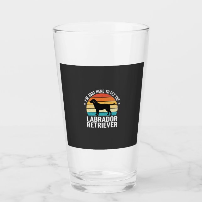 Labrador Retriever Retro-Hund streicheln Glas (Vorderseite)