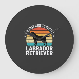 Labrador Retriever Retro Hund Streicheln Große Wanduhr