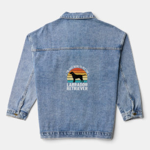 Labrador Retriever Retro Hund Streicheln Jeansjacke