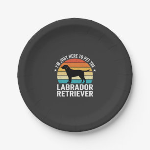 Labrador Retriever Retro Hund Streicheln Pappteller