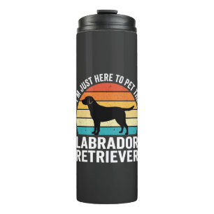 Labrador Retriever Retro Hund Streicheln Thermosbecher