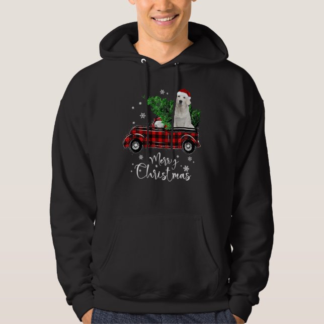 Labrador Retriever Ride Red Truck Hoodie (Vorderseite)