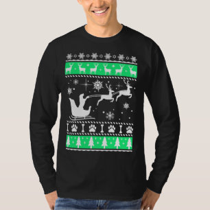 Labrador Retriever Riving Christmas Sleigh T-Shirt