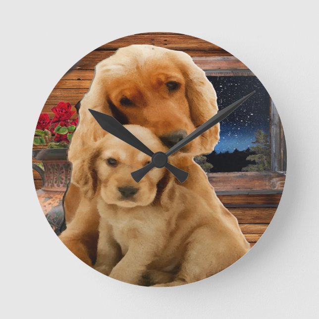 Labrador Retriever Runde Wanduhr (Vorderseite)