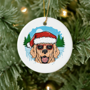 Labrador Retriever santa Claus dieser Illustration Keramik Ornament